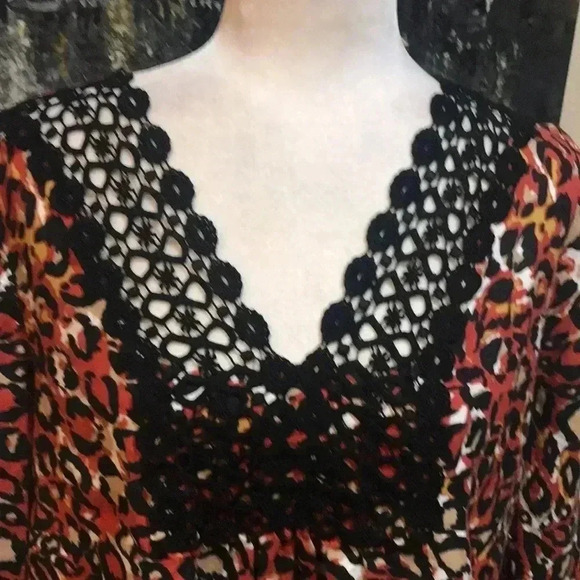 Vintage Trenz by Theresa Renz, 100% Linen Boho Animal Print Tunic Style Top-XL - Picture 5 of 7